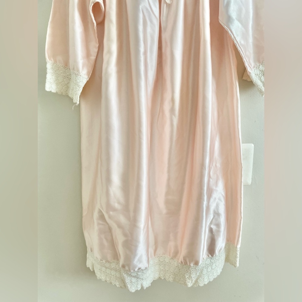 Vintage Christian Dior Satin Lace Nightgown Size M Peach Pink Cottagecore- EUC - Picture 3 of 12